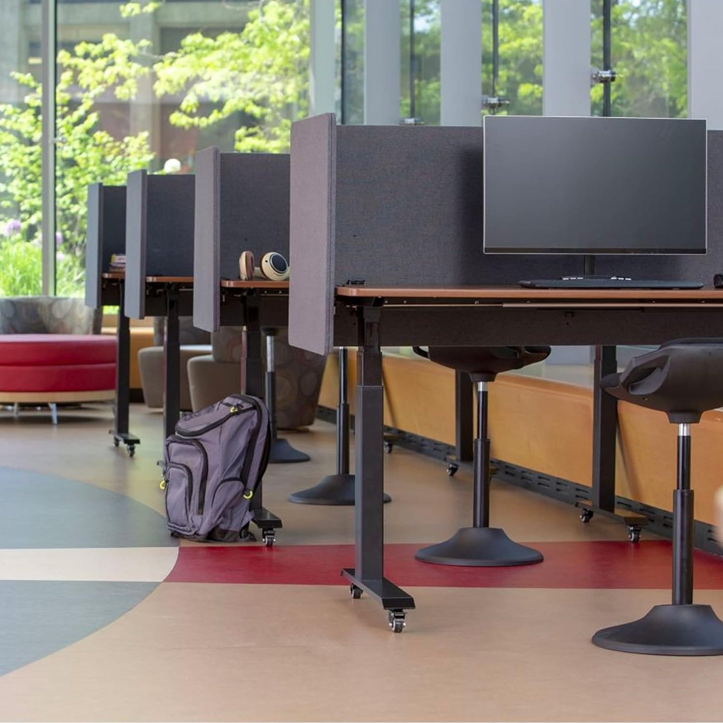 Stand Up Desk Store ReFocus Clamp-on Acoustic Desk Divider Privacy Panel That Reduces Noise and Visual Distractions (Ash Gray, 23.6" x 23.6")