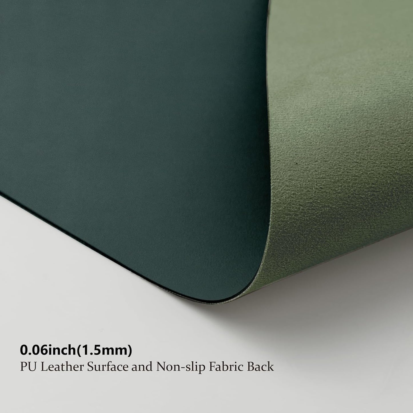 Leather Desk Mat - Non-Slip PU Desk Pad for Office and Home - Desk Organization and Accessories - Ideal for Large Mouse Pad and Desk Mats on Top of Desks (Dark Green,31.5"x 15.7")