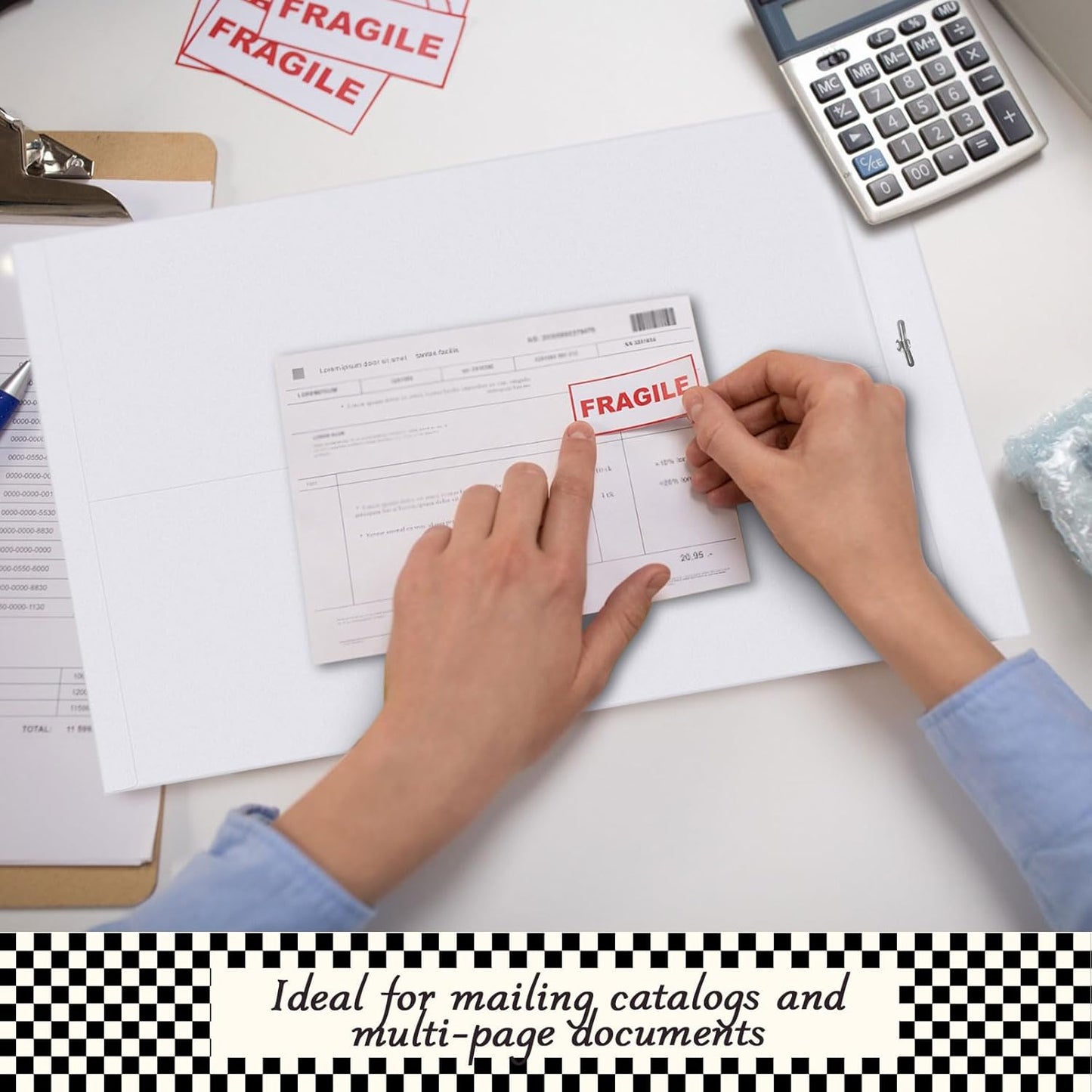 Geyee 50 Pcs 12 x 16 Inch White Manilla Clasp Envelopes Letter Size Mailing Envelopes with Clasp Closure for Filing Storing Documents Office Home Business School