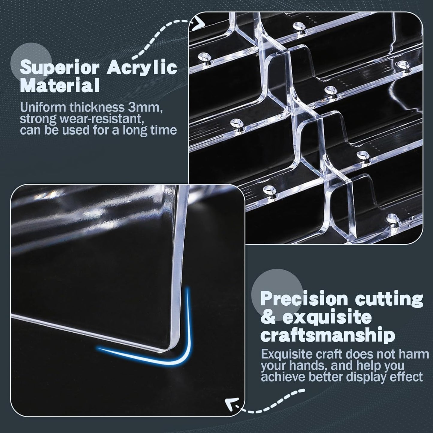 Acrylic Business Card Holder for Desk,4-Tier Clear Plastic Display Stand with 8 Pockets, Holds 400 Cards,ldeal for Office & Workspace Organization,2 PACK