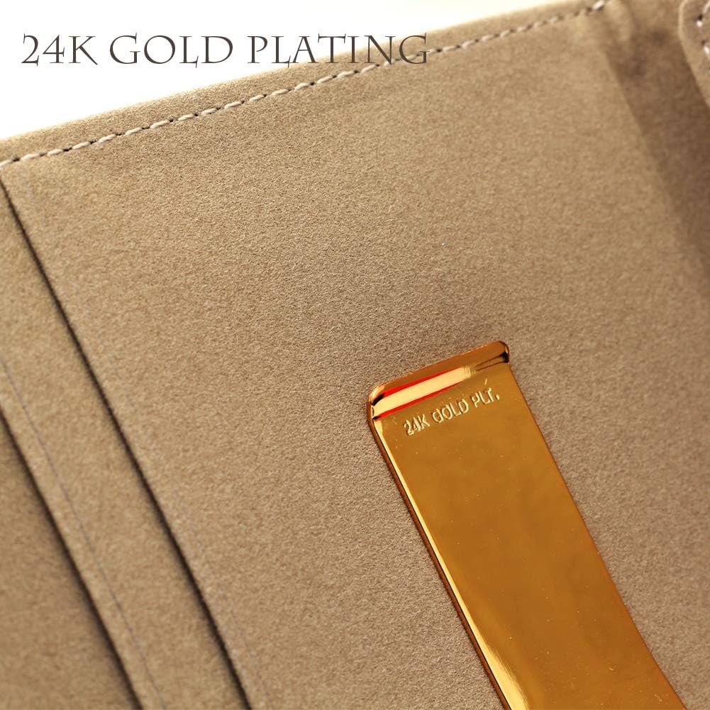 Free engraving - 24K Gold, Mens Leather Money Clips, Roller Ballpen, Ballpoint pen, Ball pen, Groomsmen Gift,Three Lines Each 20 Characters, Free Customization (NAVI)