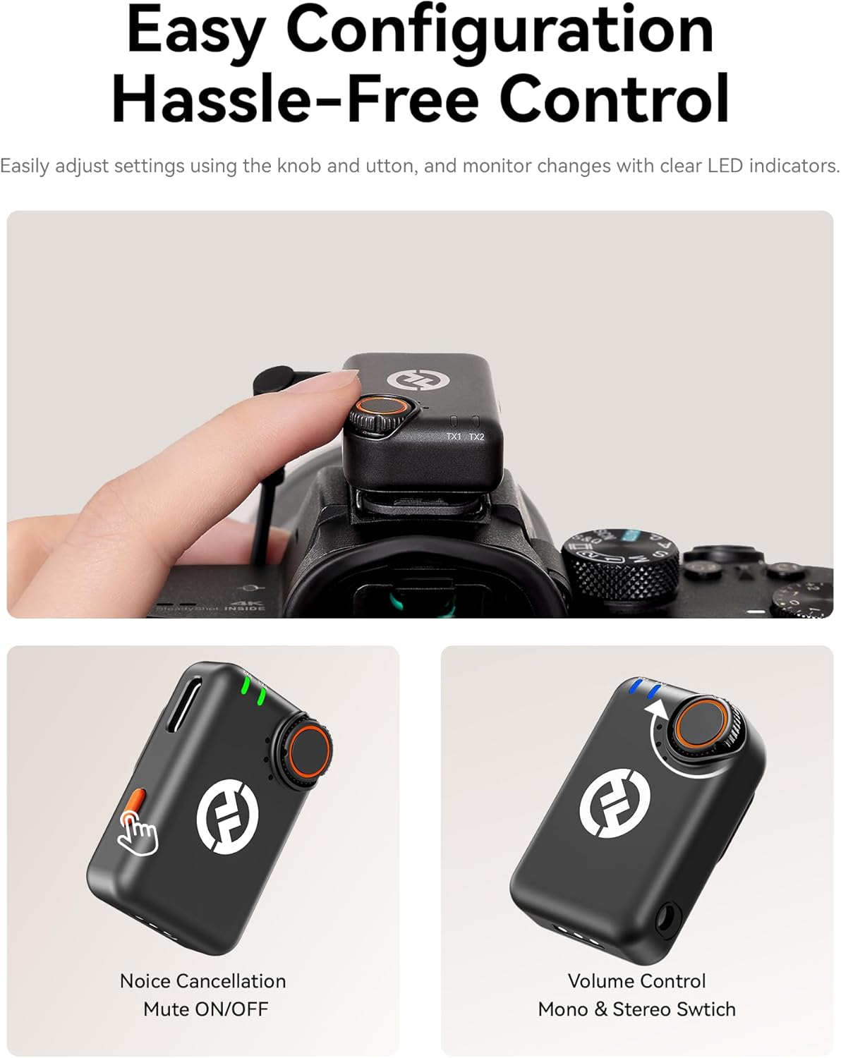 Hollyland Lark M2S Mini Combo (Camera RX+Type-C RX) Wireless Microphone for Camera/iPhone/Android/Laptop, 7g Lightweight, Titanium Clip, 300m Range, Content Creators, Online-Teaching, Streaming