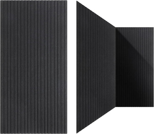 Woanger 5 Pack Large Acoustic Panels 47x24x0.4 Inch Sound Dampening Panels Self-Adhesive Noise Absorbing Sound Proof Wall for Echo Absorption for Home Studio Office Game Room(Black)