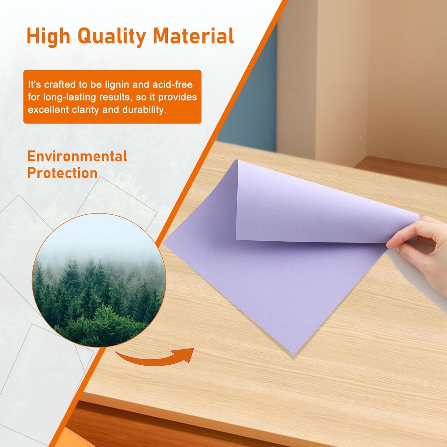 100 Sheets Purple Cardstock 8.5 x 11 Craft Paper, 75lb Light Purple Card Stock for DIY Cards Making, Wedding Invitations, Thank You Card, Bussine Cards, Certificates