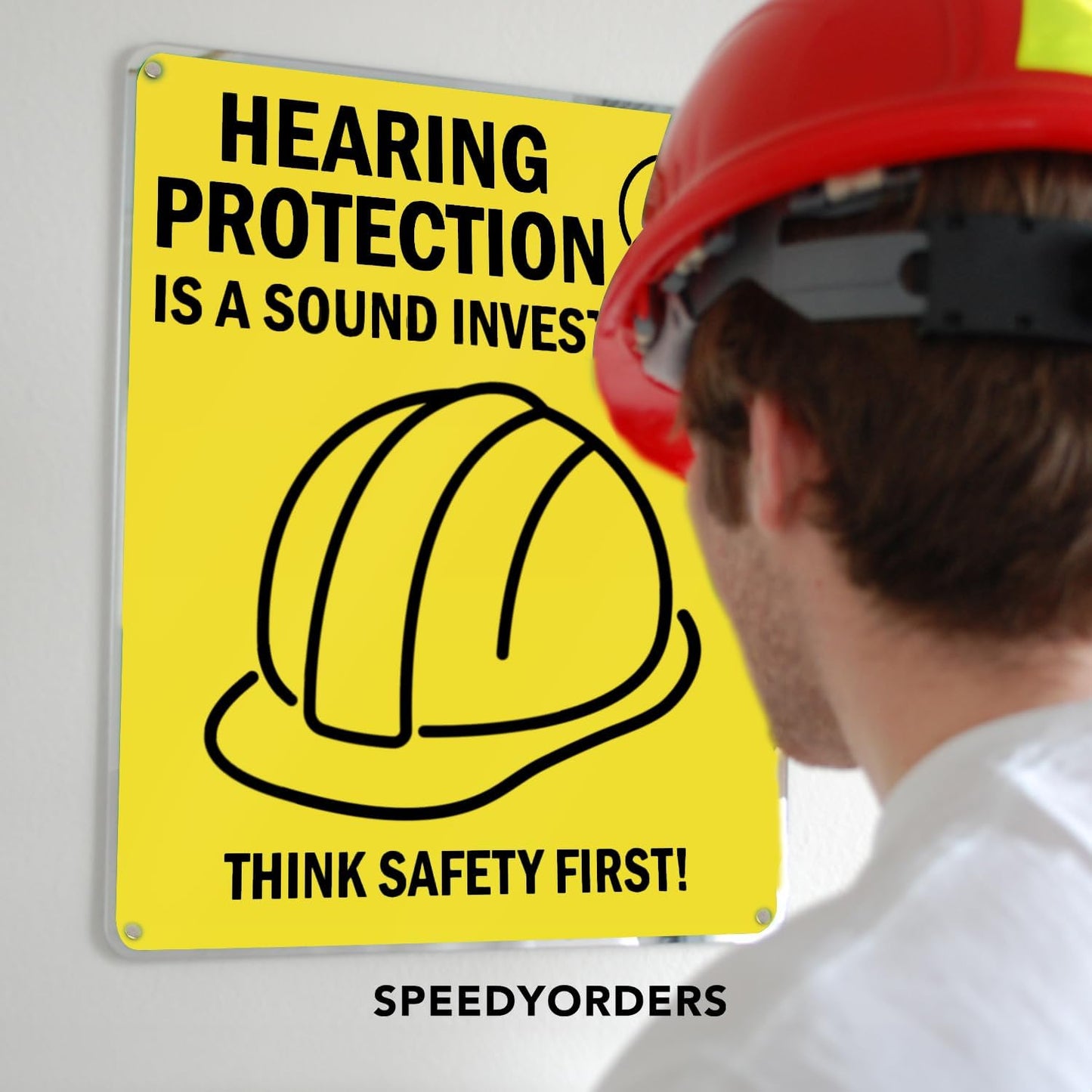 Custom Metal Signs, Personalized Aluminum, Customized Safety, Business Signs, Waterproof Outdoor, White Aluminum (Yellow Background, 7x7 In)