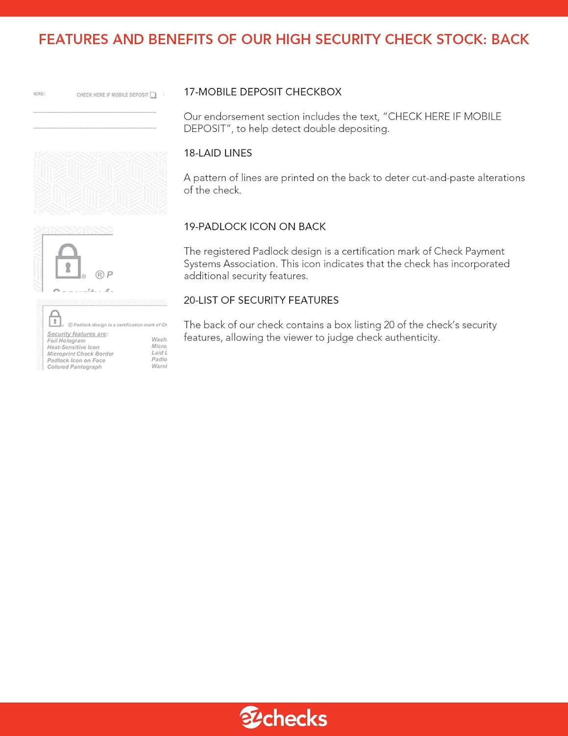 EZ Checks Premium High Security Check Paper with Hologram & 20 Security Features | 500 Sheets (Purple/Yellow, Check at Top)