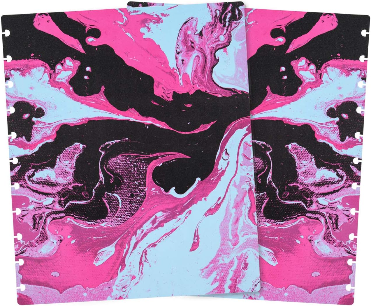 Talia Discbound Notebooks, Planner, Customizable, (xMarble Flow Taffy w/Black Discs, Letter (8.5in x 11in))