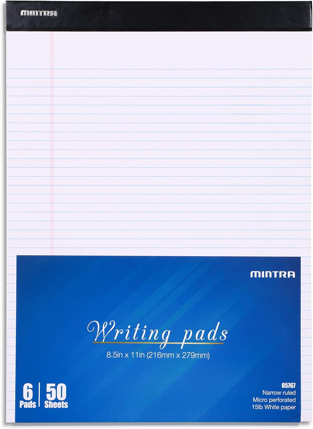 Mintra Office Legal Pads, ((xBasic, 8.5in x 11in, Narrow (White), 36pk (6-6pks))