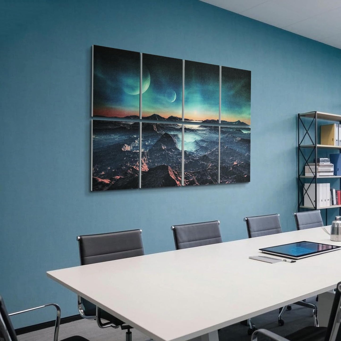 UMIACOUSTICS 8 Pcs 0.7Inch Thick Art Acoustic Panels, Total 47.2” x 31.5” Decorative Acoustical Wall Panels, Sound Absorbing Art Panels for Home, Office, Hotel, Recording Studio, Stars Daybreak