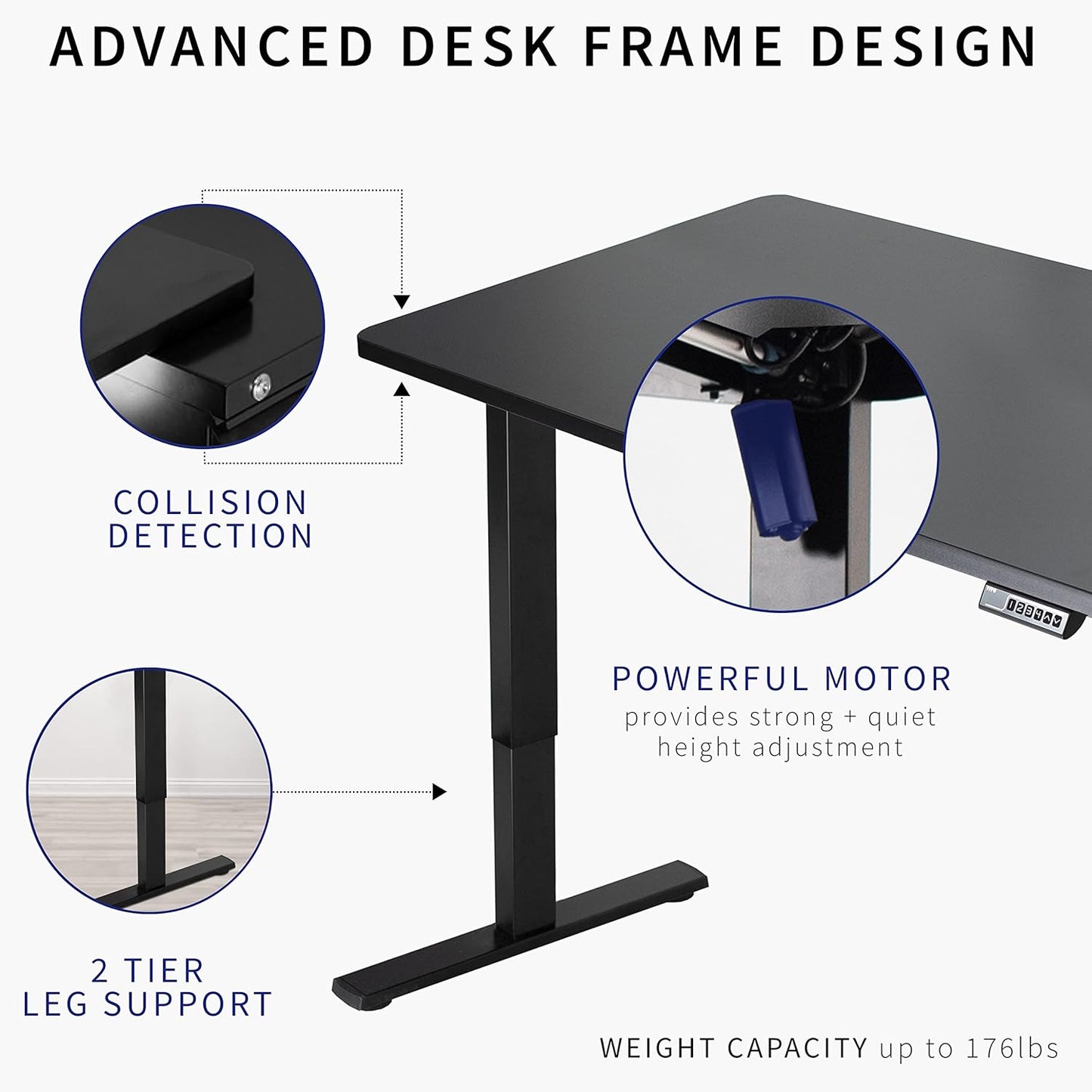 VIVO Electric 48 x 30 in Standing Desk, Memory Height Adjustment, 1B Series, One-Piece Light Wood Top, Gray Frame, DESK-KIT-1G5C