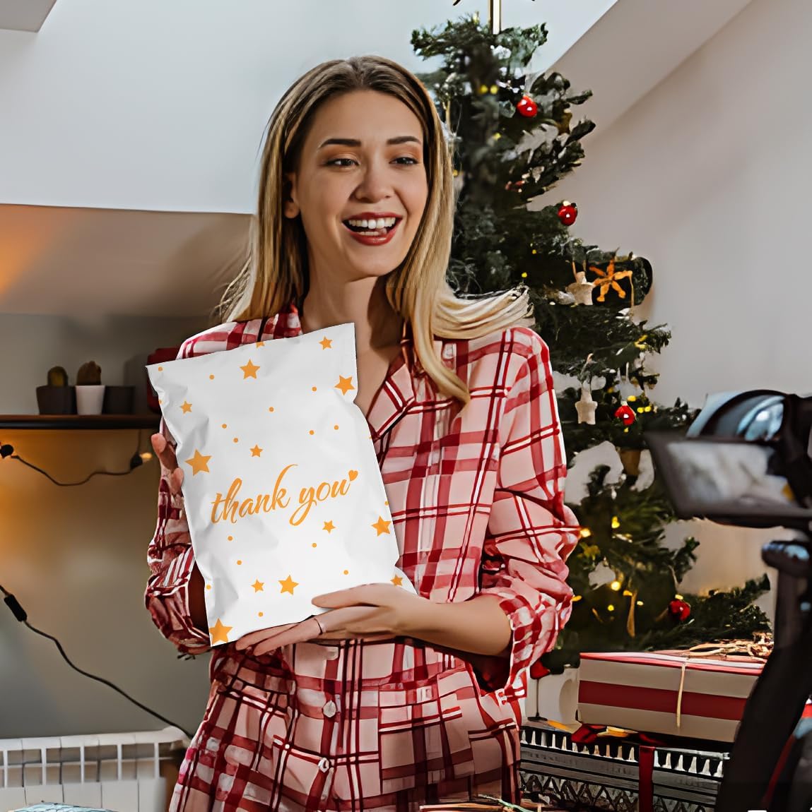 Thank You Poly Mailers 14.5x19 Inch 50 Pcs - Pentagram printed Shipping Bags, 2.4mil Thickness, Waterproof and Tear Resistant Mailing Envelopes, Self-Sealing Packaging Bags for Small Business