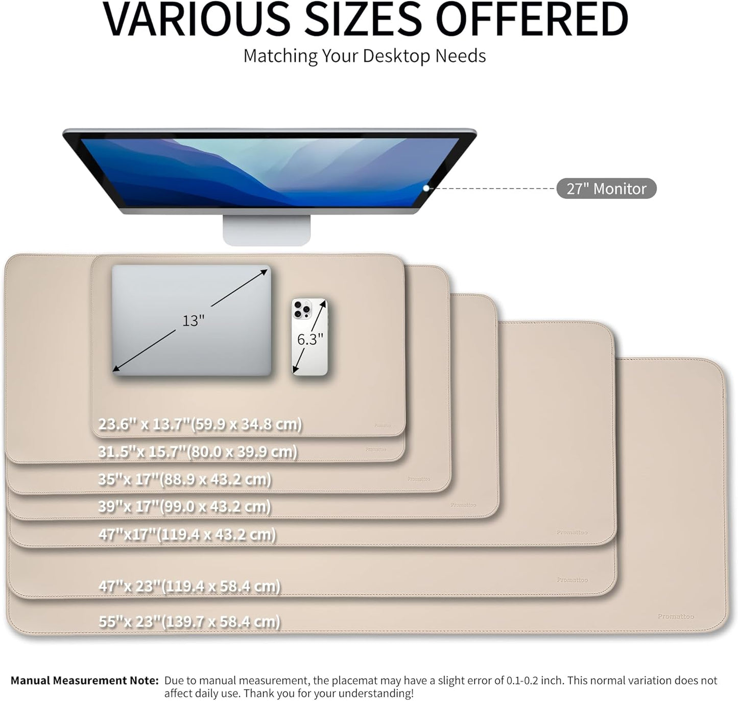 Oversized Non-Slip Desk Pad Protector – Grips Desk Firmly, Anti-Slip Like You've Never Seen! Vegan Leather Waterproof Laptop Mat for Keyboard & Mouse – Large Office Pad– Warm Beige