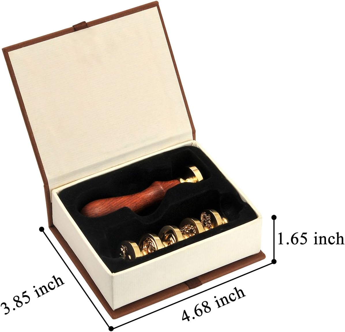 Yoption 6 Pcs Wax Seal Stamp Set, Vintage Tree of Life Bee Heart Compass Feather with Love Sealing Wax Stamps Kit, Wooden Handle with Brass Head for Wedding Invitation Cards Christmas Gift