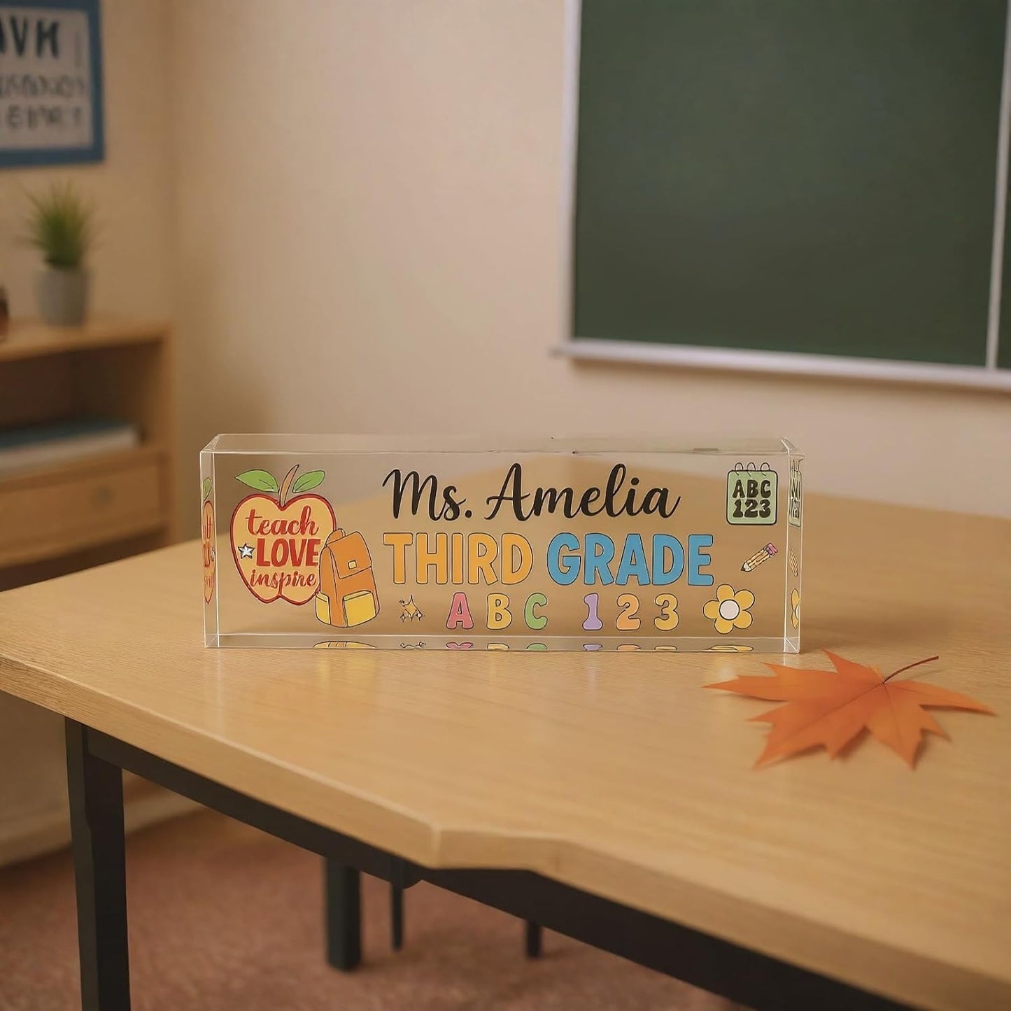 Custom Desk Name Plate, Teacher Name Plate for Desk, Office Decor for Women, Coworkers, Employee (S6)