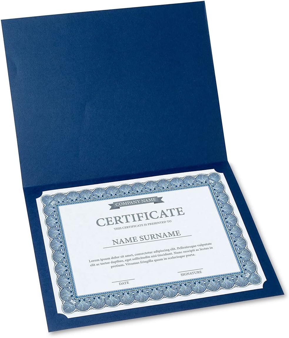 Elite Blue & Blue Parchment Certificate Papers - Pack of 10, Laser & Inkjet Printer Compatible, for Office, Business Awards, Graduation, School Diplomas, 8-1/2" x 11" on 60 lb. Text Stock