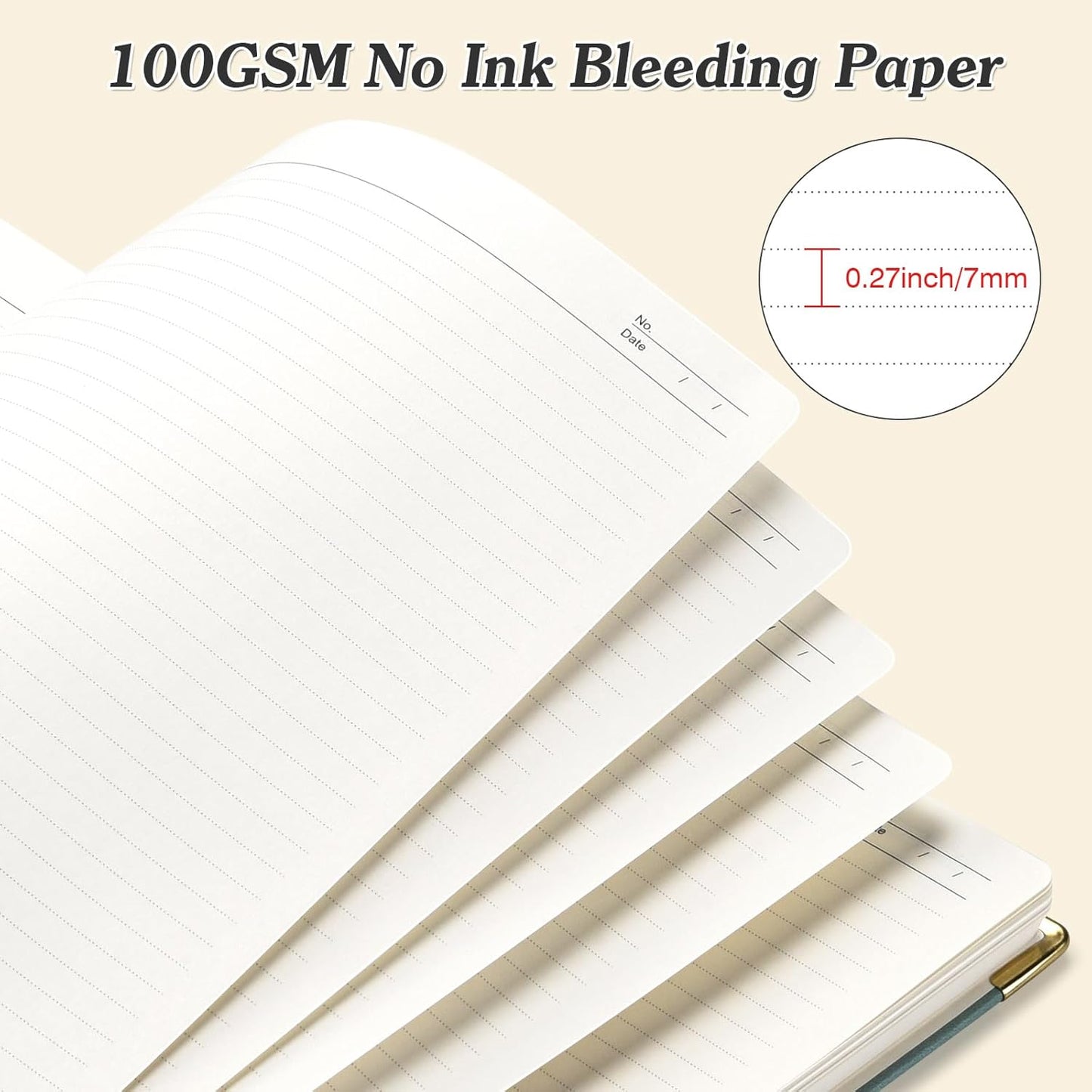 Spiral Notebook 8.5" x 11", 300 Numbered Pages Notebooks College Ruled with Tabs, Hardcover Leather Lined Journal for Women Men, 100GSM Thick Journals for Writing, Large A4 Notebooks for Work School