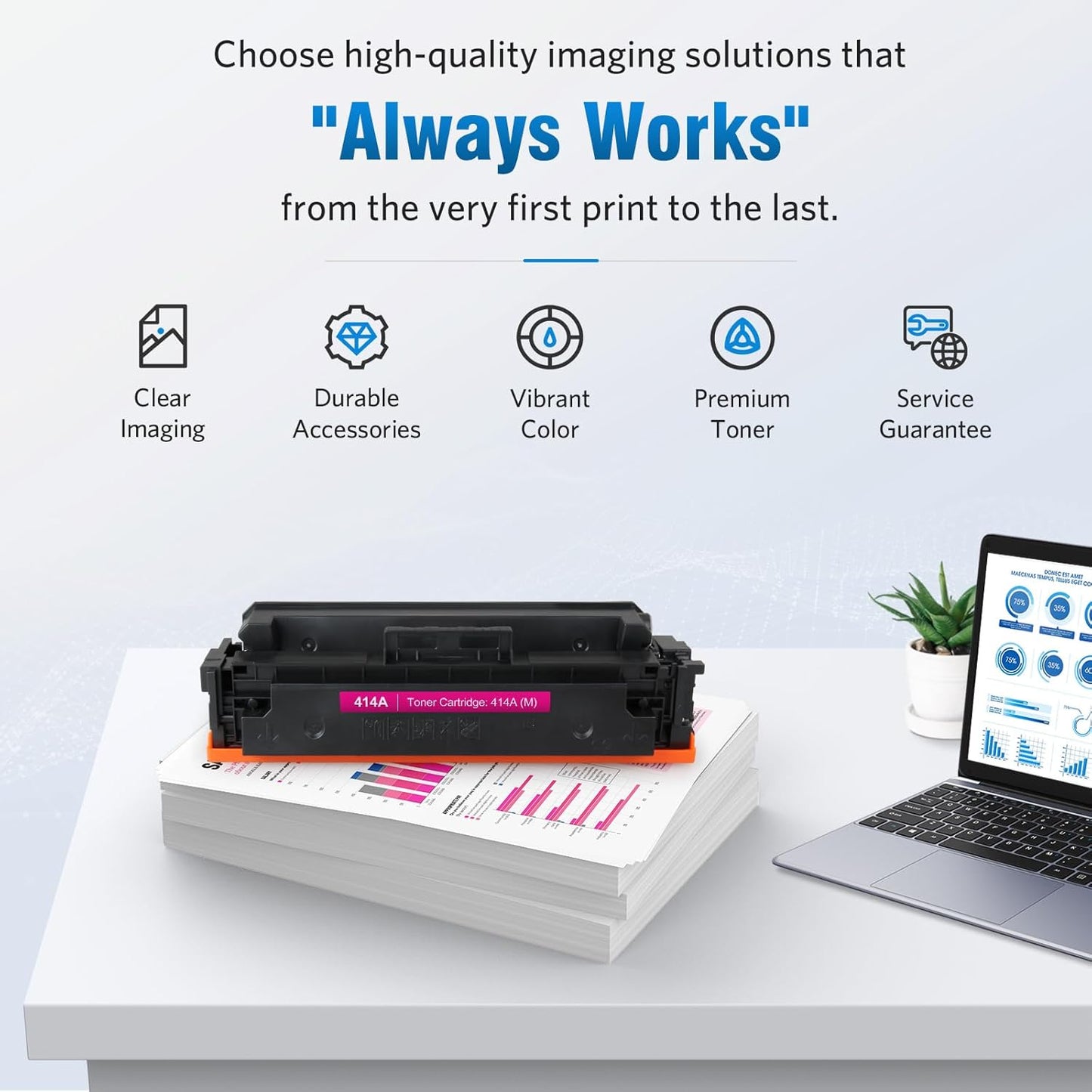 414A Compatible Toner Cartridge Replacement for HP 414A W2023A 414X W2023X Works with M454 M454dw M454dn MFP M479 M479fdw M479fdn M479dw M455dn M480f Printer W2023A (1 Magenta)