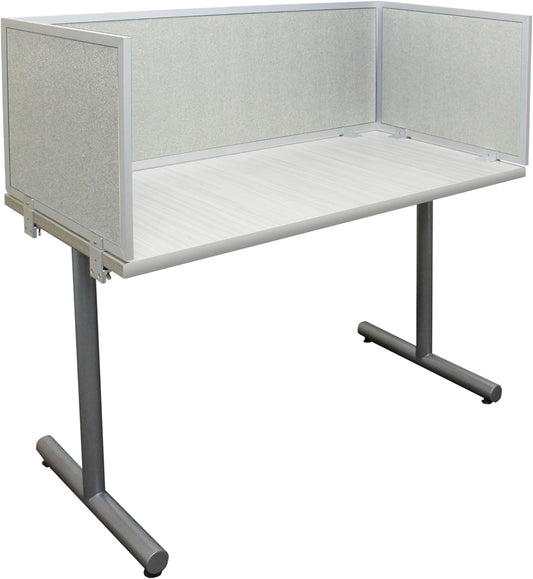 OBEX Acoustic Mounted Screen Privacy Panel Table Top Separator, Sound Blocking Desk Divider (Overcast, 18" X 42")