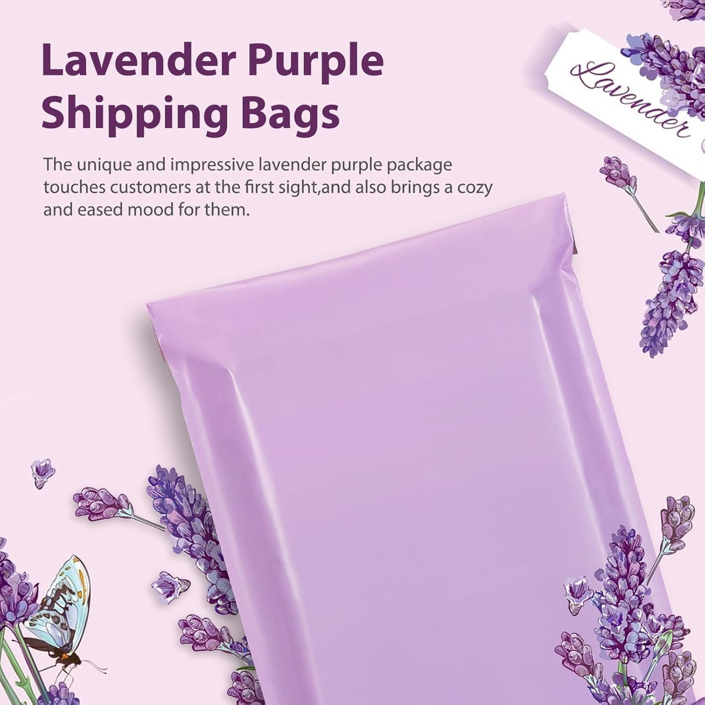 Fuxury Poly Mailers 12x15.5 Inch 1000 Pack, Bulk Shipping Bags for Clothing, Strong Adhesive Shipping Envelopes for Small Business Suppliers,Waterproof Mailers Poly Bags Mailing Envelopes Light Purple