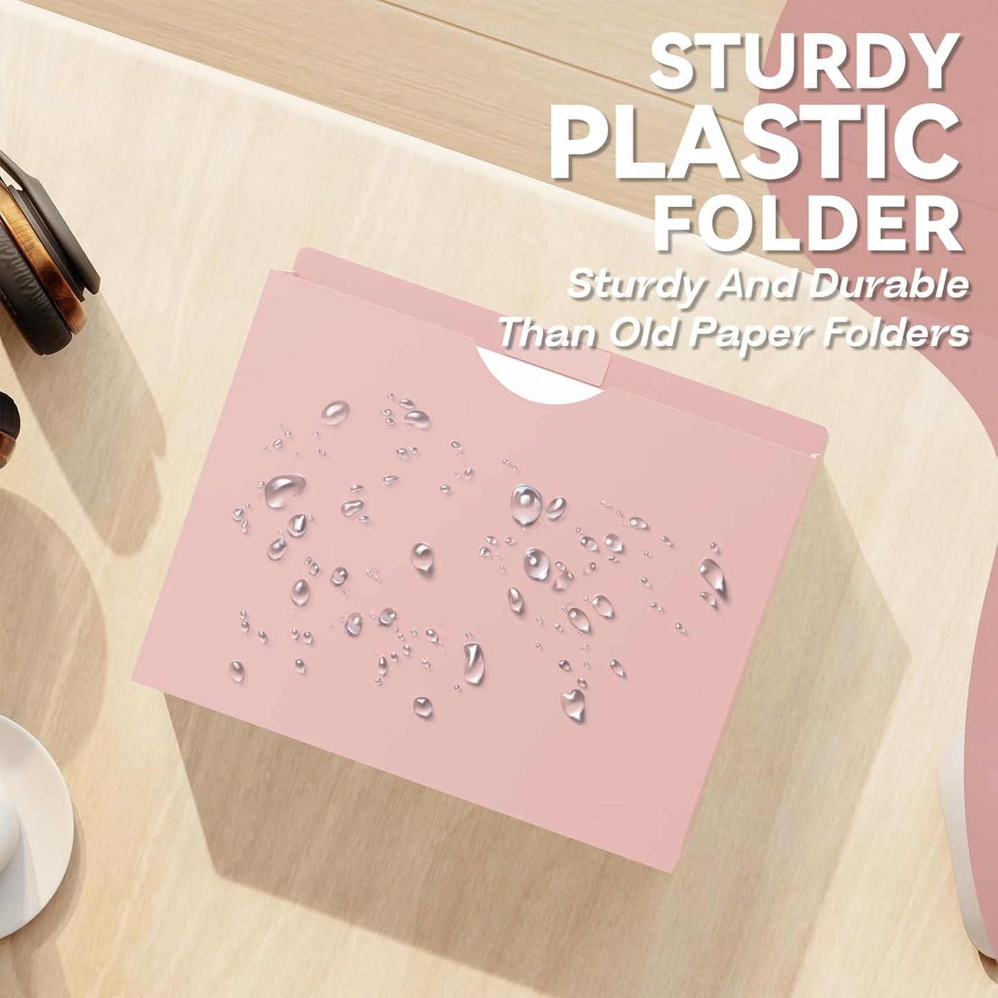 Plastic 3 Inch File Jackets Letter Size,12 Pack Manilla Pocket Folders,Expandable File Jackets for Document,Heavy Duty Expansion Pocket,Straight Cut Tabs,Poly File Jacket,Morandi Color