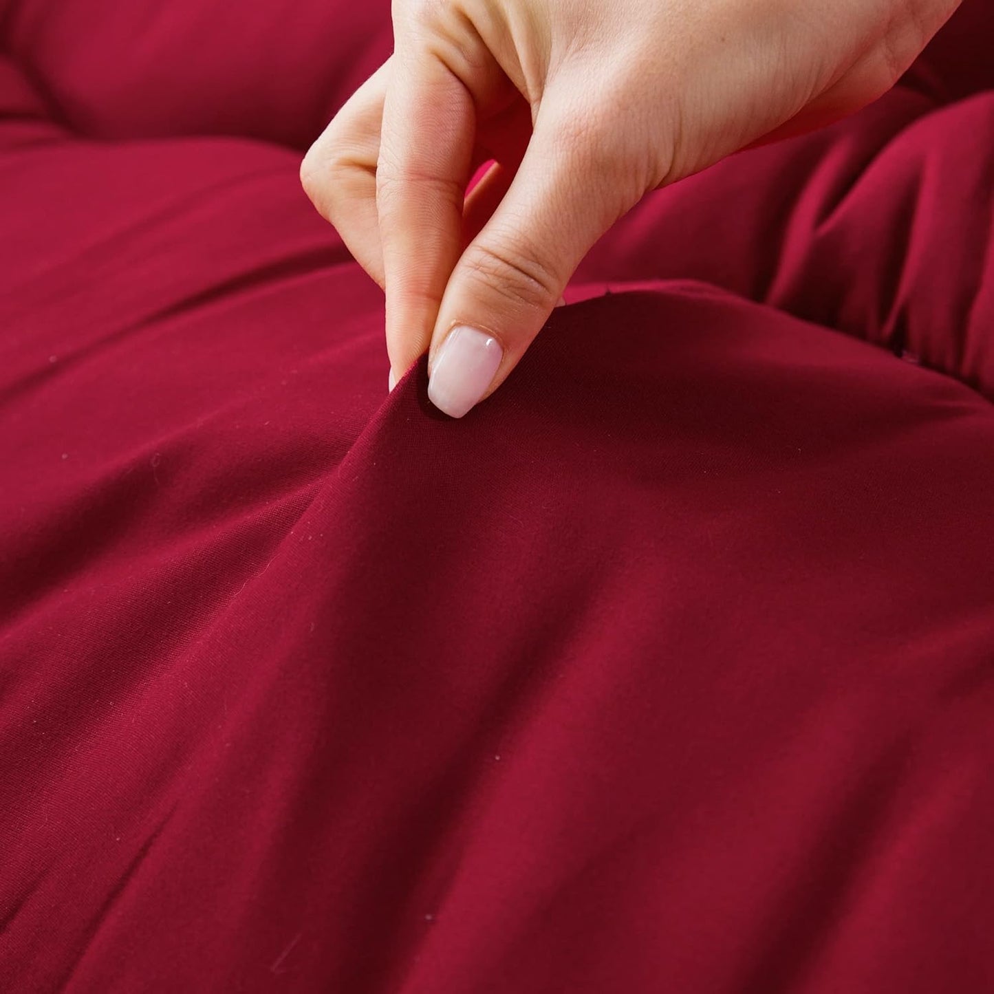 MAXYOYO Japanese Floor Mattress Futon Mattress Thicken Tatami Mat Sleeping Pad Roll Up Mattress Floor Lounger Bed Folding Couch Bed Mattress Pad for Guest Room, Burgundy, King Size