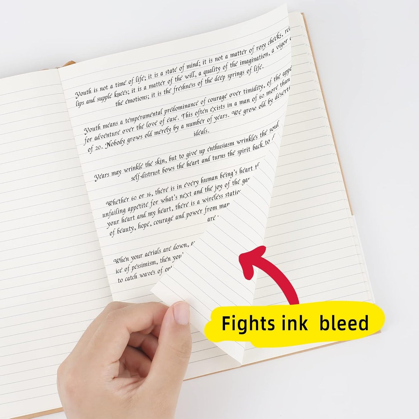 Large B5 Line Notebook Journals, College Ruled Kraft Hardcover Sketchbook Subject Composition Notebooks with Lined Paper, 2 Pack, 120GSM, 102 Sheets, 7.6x10 inch, Travel Journal Set