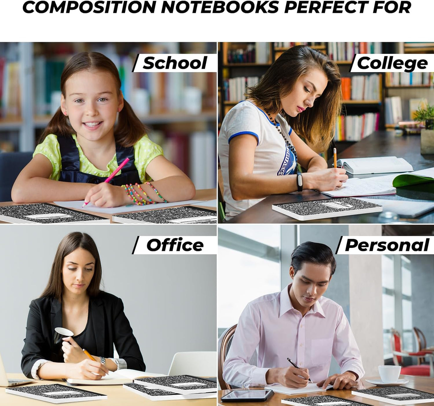 2000 Pack (Pallet) Composition Notebooks Bulk, Wide Ruled, Full Pallet of Notebooks, 200 Pages (100 Sheets), 9-3/4 x 7-1/2, Bulk Notebooks for School, Bulk Office Notebooks, 4-7 Days Transit
