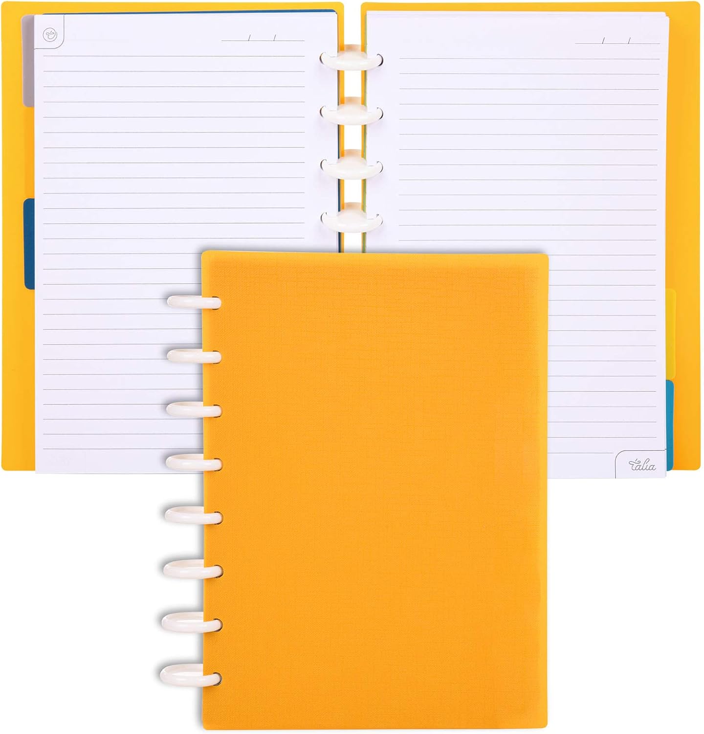 Talia Discbound Notebooks, Planner, Customizable, (BBQ Mustard, Junior (5.5in x 8.5in))
