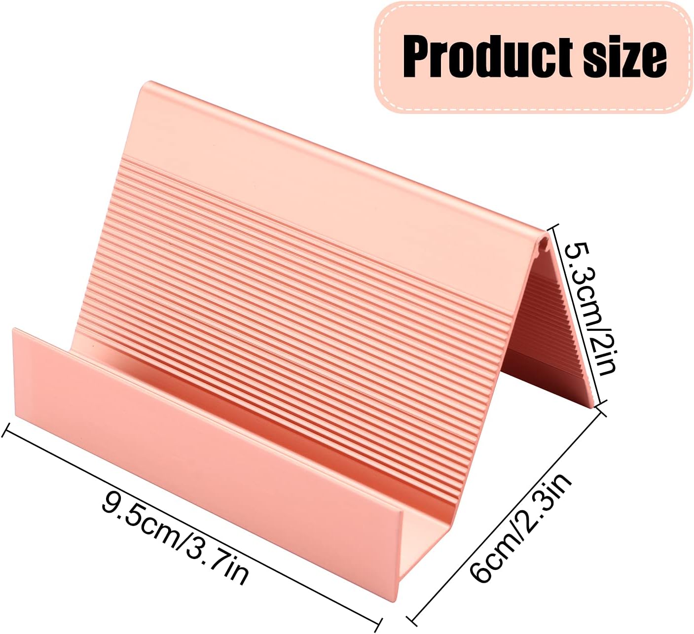 Business Card Holder 1 Pack Aluminum Business Card Display Stand, Desktop Rose Gold Business Card Holders for Exhibition, Home and Office , Fits 35-50 Business Cards