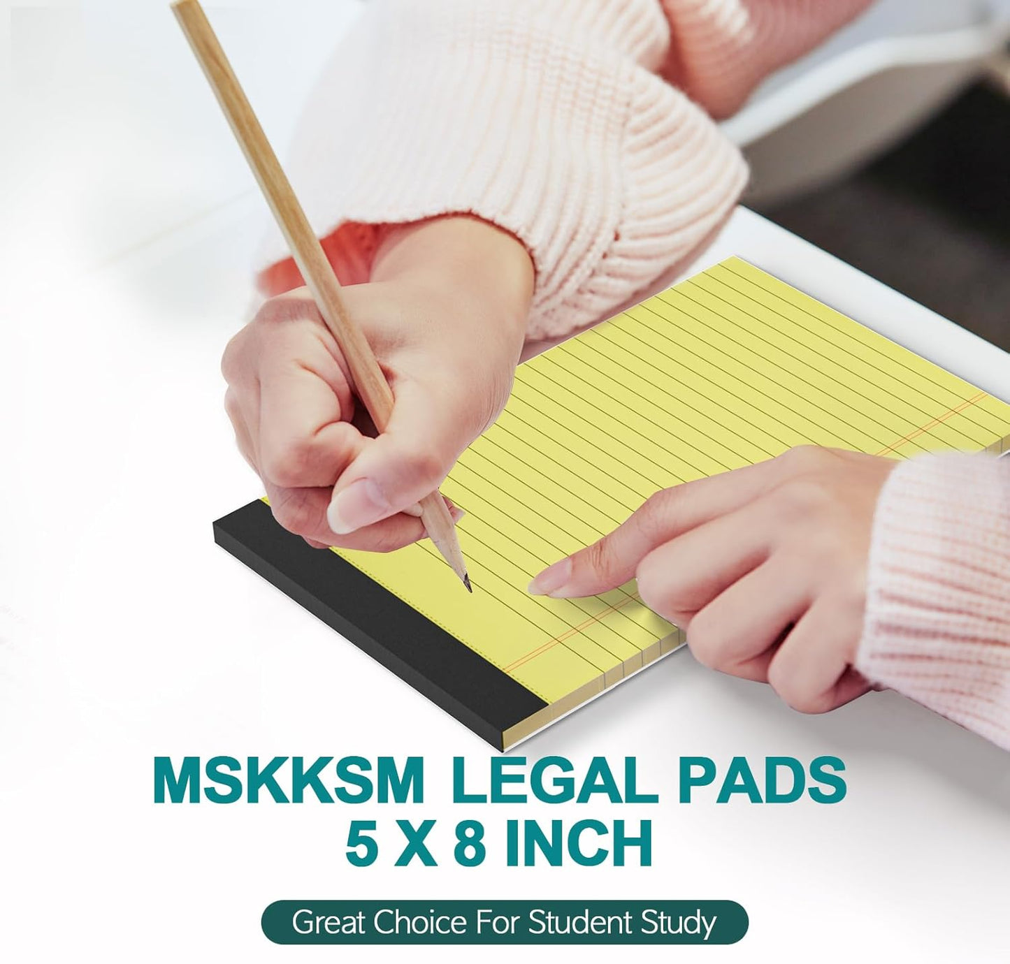 Note Pads 5x8, 4 Pack Small Legal Pads 5x8 Yellow Pad, College Ruled Legal Notepads, Lined Pads of Paper 5x8 Yellow Paper Writing Pads, 30 Sheets Per Notepad for School, Home, Office, Business