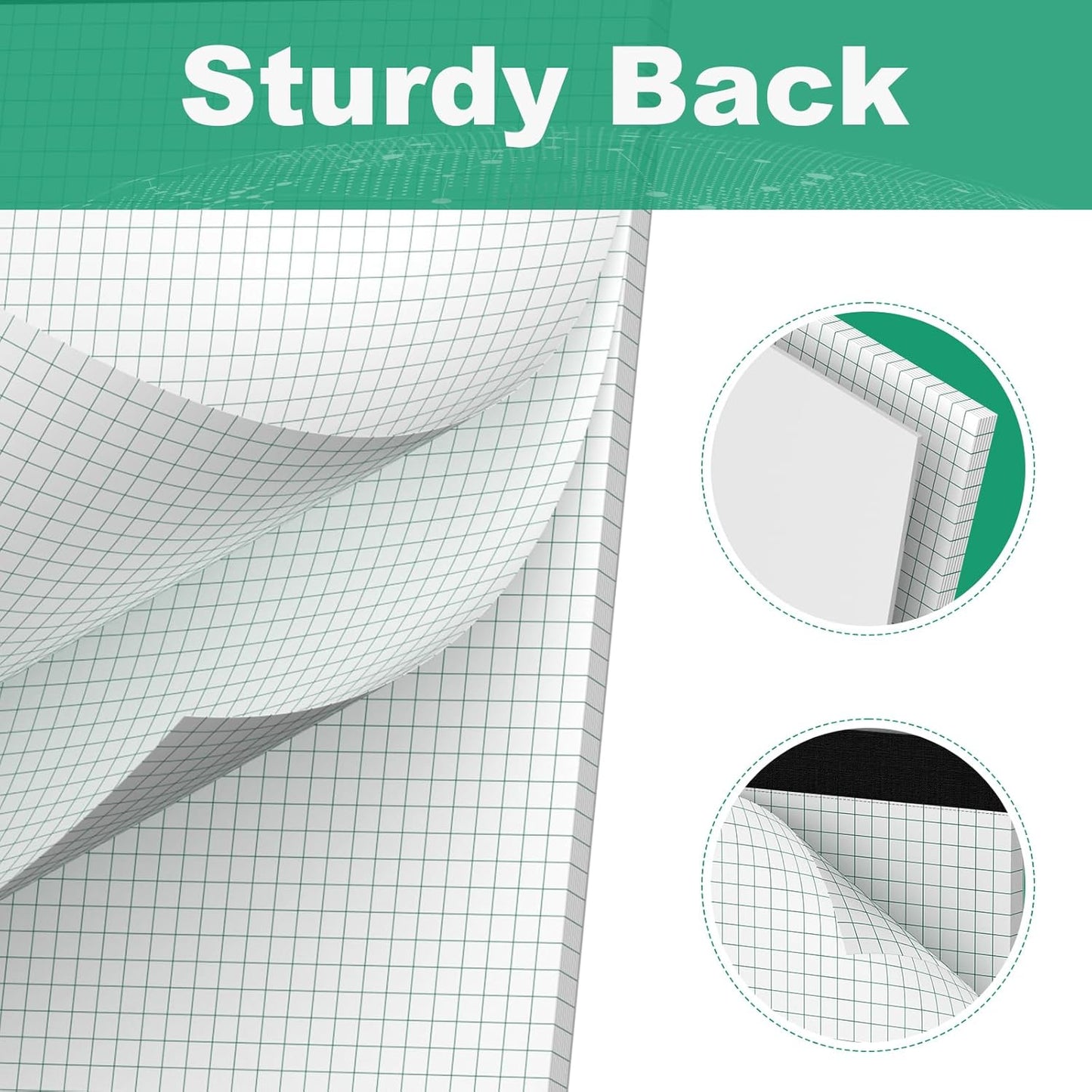 2 Pack Graph Paper Pad 8.5 x 11 Quad Ruled Graph Pads 4x4, White Grid Paper Pad Letter Size 8.5 x 11-Inch, Micro-Perforated Graph Paper Notebook Square Math Paper Writing Pads for Office School
