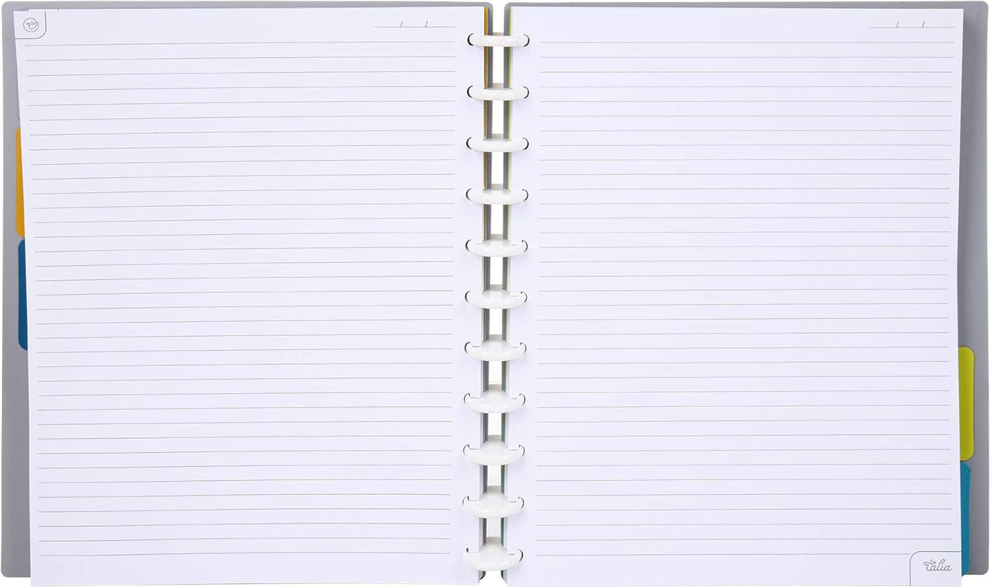 Talia Discbound Notebooks, Planner, Customizable, (Cool Grey, Letter (8.5in x 11in))