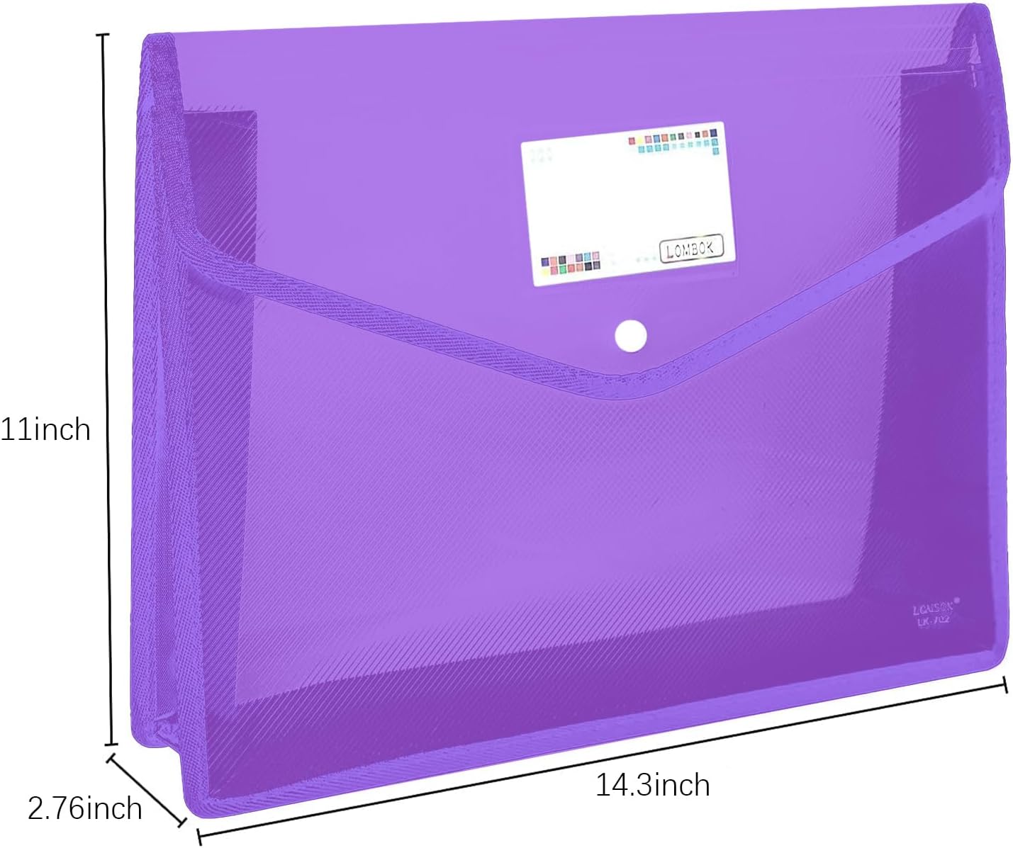 YoeeJob Plastic File Folders Legal Size Expandable Document Folder with Snap Button Closure, A4 Expanding File Wallet Envelopes Pouch with Label Pocket, 2 Packs, Purple