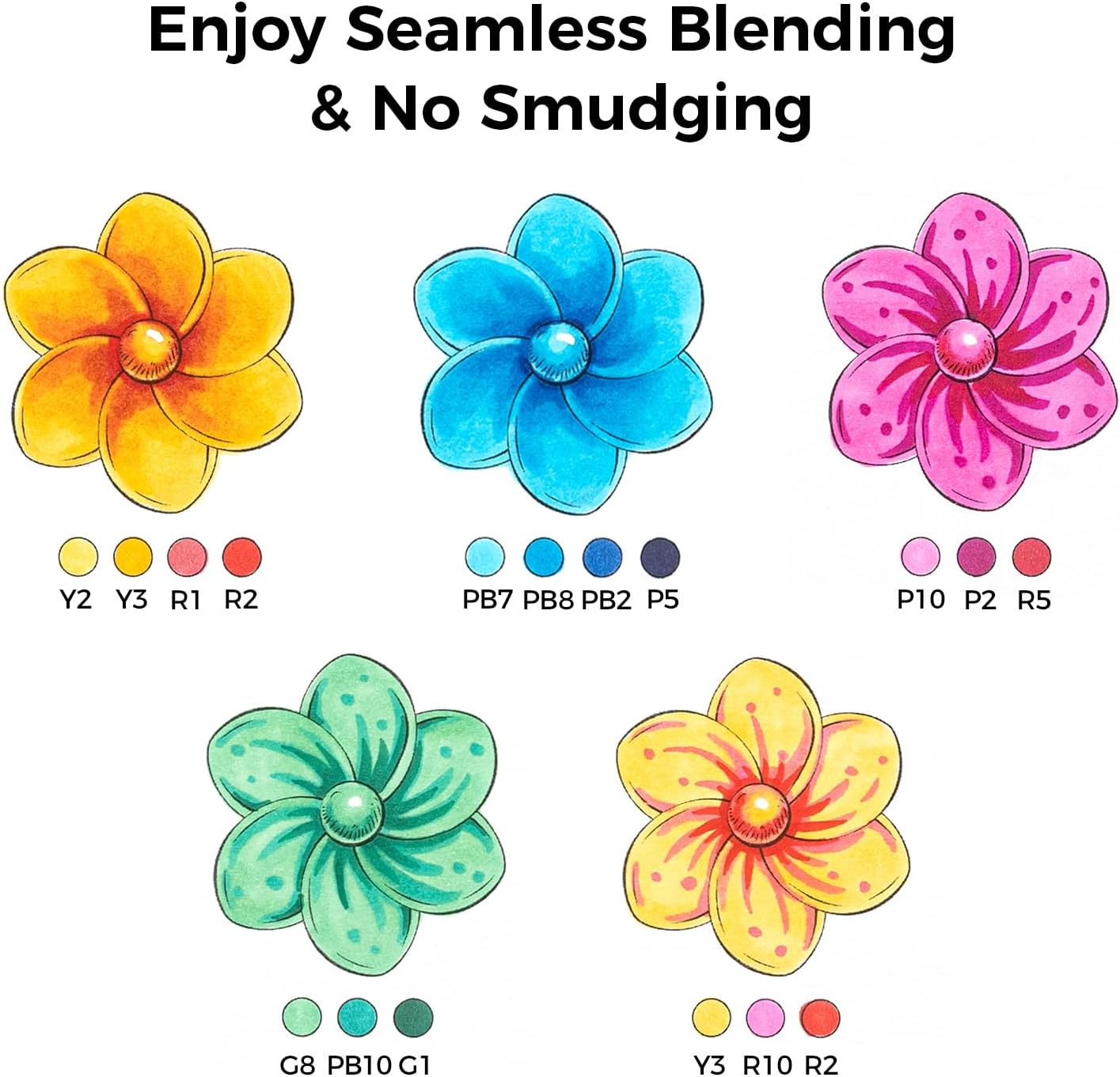 Ohuhu Alcohol Markers Brush Tip -Double Tipped Art Marker Set for Artist Adults Coloring Illustration -120 Colors -Brush &Fine -Honolulu B-Refillable