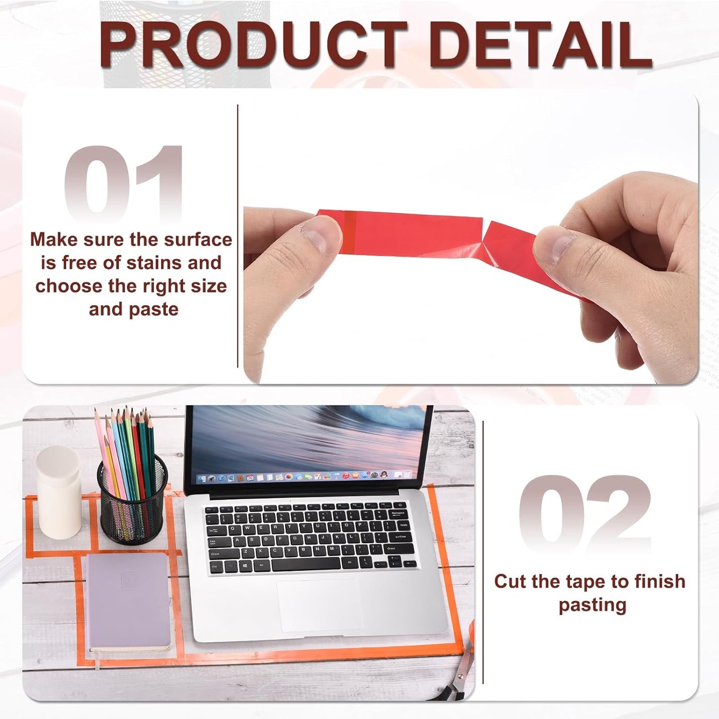 MECCANIXITY 10 Rolls Whiteboard Tape Graphic Chart Tape 5mm 54.7 Yard Art Tape Thin Self-Adhesive Pinstripe Tape Masking Tape for Gift Wrapping Craft Supplies, Pink