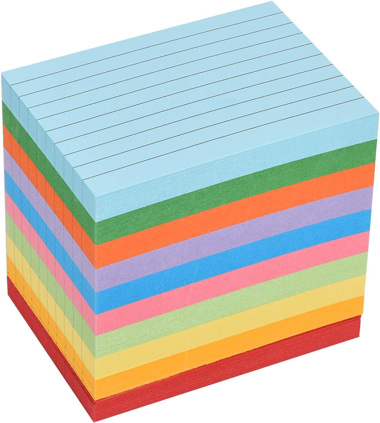 OBTANIM 1000 Count 3 x 4 Inch Index Cards Assorted Colors Ruled Index Flash Cards for Studying Taking Note Office Home and School Daily Recording