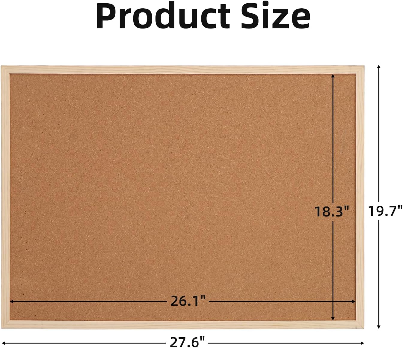 20” x 28” Cork Boards for Walls with Wooden Frame 1pack, Whiteboard and Cork Board Combo Double Sided Office Board for Wall Organizer, Bulletins Board Hanging Pin Board for School Home Office