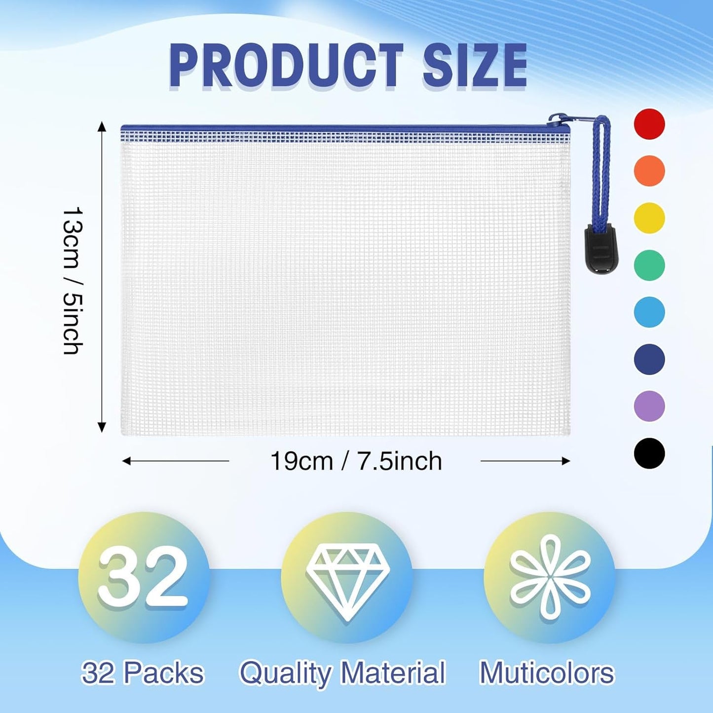 Jetec 32 Pcs Mesh Zipper Bags Toy Storage Bikini Organizer Bag Bolsas Para Guardar Trajes De Baño Waterproof Zipper Reusable Pouch Puzzle Multipurpose for Storage Office(Sweet Color,7.5 x 5 Inch)