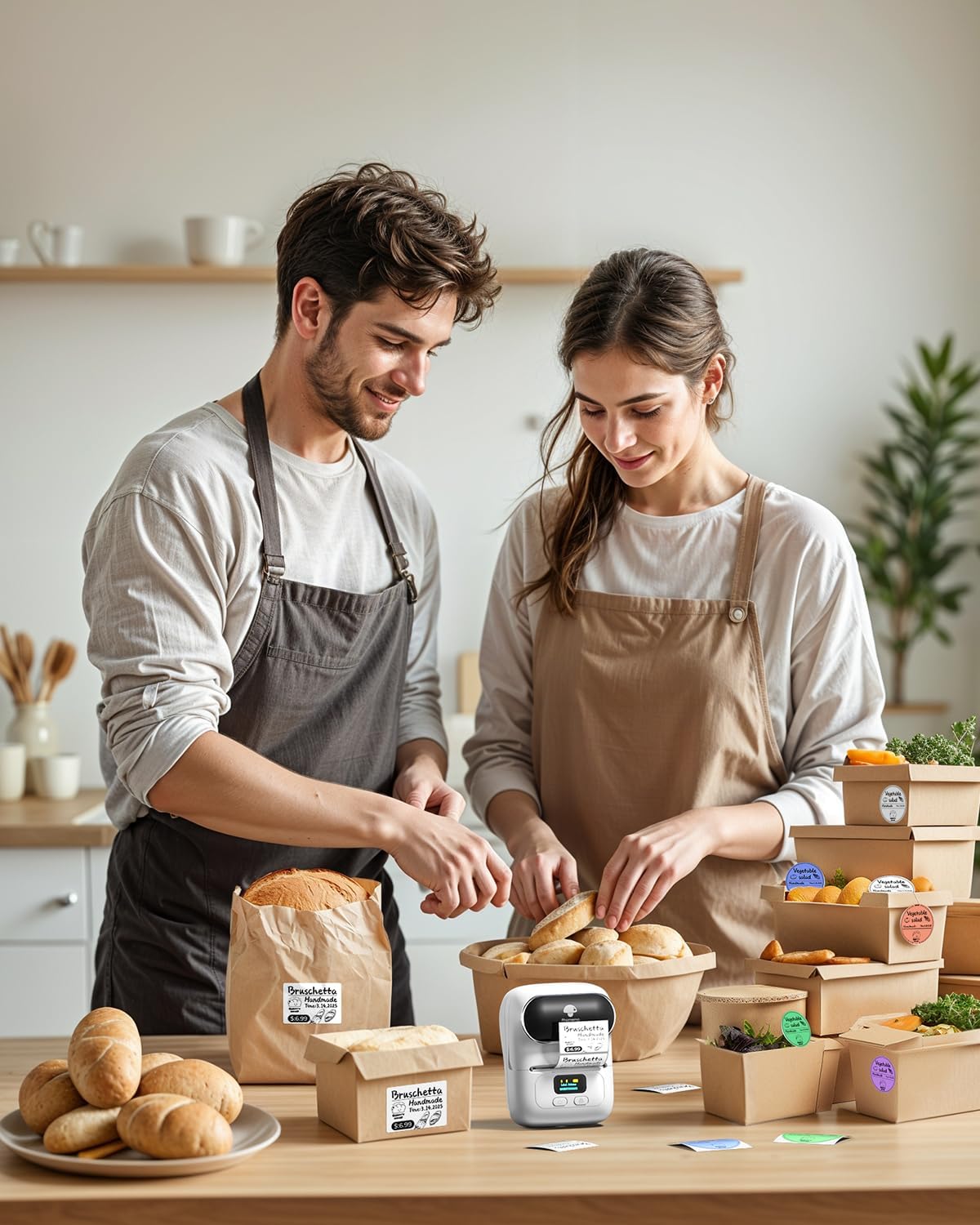 Phomemo Label Maker Machine- M110 Upgraded Bluetooth Label Printer for Barcode, Clothing, Jewelry, Retail, Mailing, Business, Compatible with Android & iOS, with 3 Label, White