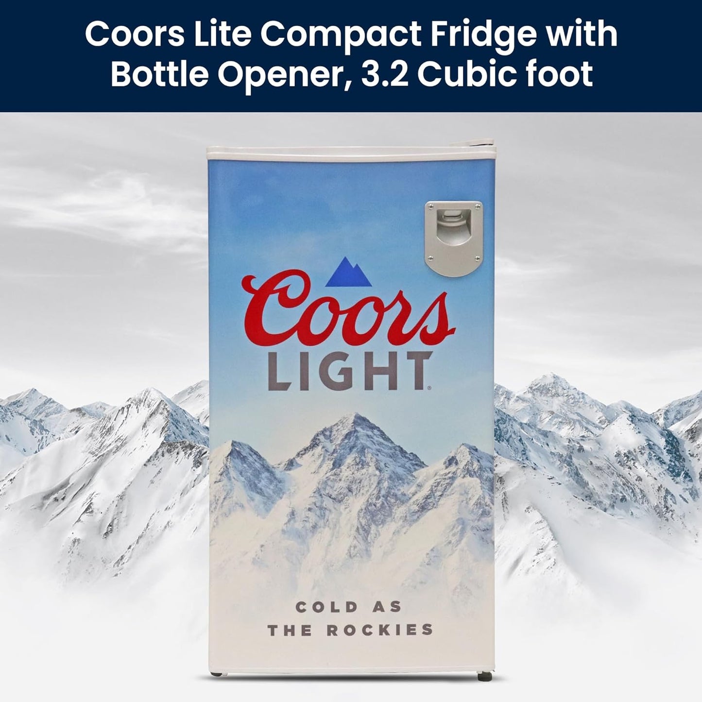 Coors Light Refrigerator - Mini Fridge For Kitchen, Bedroom, Office, Dorms, Cuarto, Cool Storage For Wine, Drink, Beverages, Compact Free Standing, Neveras Pequeñpara, 3.2 Cubic Feet Capacity, White