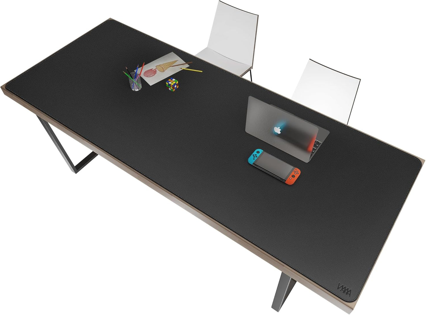 Vyaaa 78.7"x31.5" PU Leather Large Desk Mat (Black) - XXL Extended Mouse pad, Office Desk Protector, Non-Slip Computer Desk pad for Office, Gaming, Home