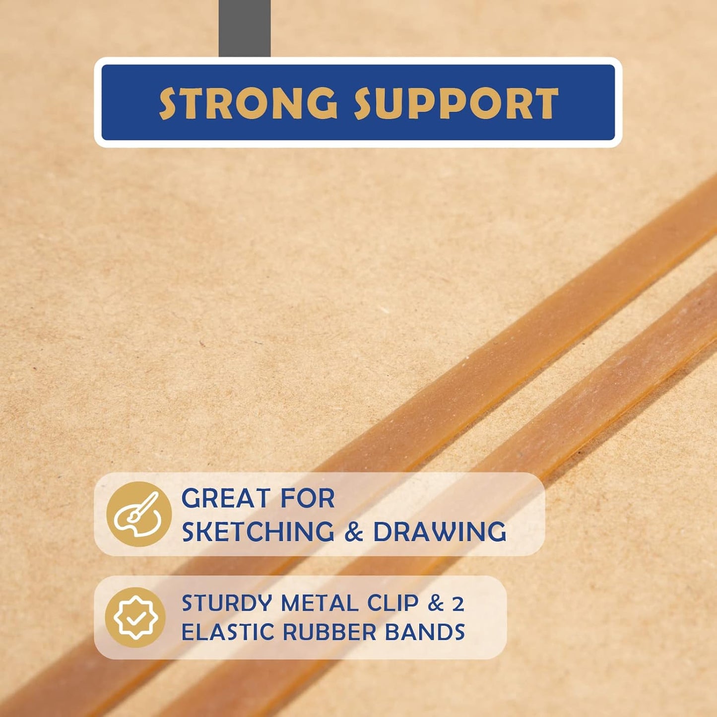 Falling in Art 14x18 Sketch Board, Drawing Tote Board for Artists with Sturdy Clip and Rubber Bands, Portable Art Clipboard for Classroom and Studio Drawing