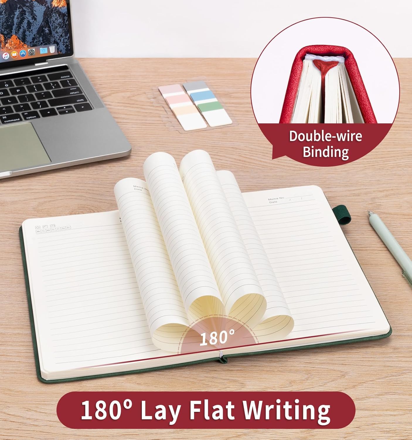 Lined Journal Notebook for Women Men, A5 Hardcover Leather Journals for Writing, 200 Pages Thick Paper, Daily Journal Notebook for Work, School, Note Taking, Business, Travel, College Ruled