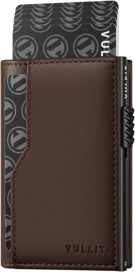 VULKIT Card Holder Wallet with Double ID Windows RFID Blocking Pop Up Wallet Minimalist Design for 12 Cards