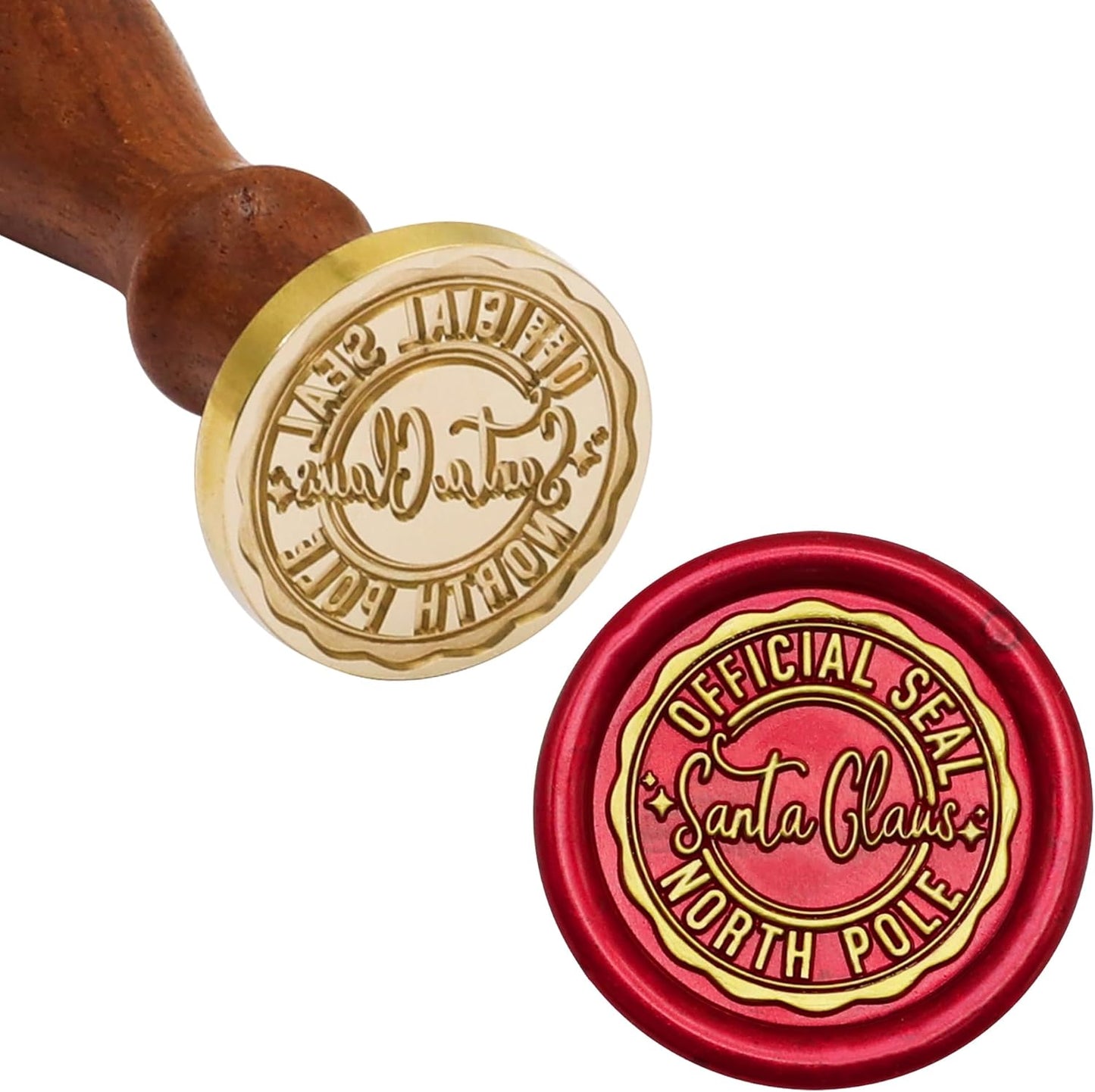 SWANGSA Santa Claus Northpole Official Wax Seal Stamp Kit with 200pcs Sealing Wax Beads, Great for Embellishment of Christmas Cards, Invitations, Wine Packages, Gift Wraps