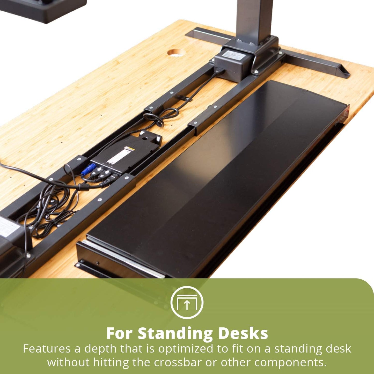 Perfect Posture Under Desk Storage Drawer with Lock — Slim Pen & Pencil Drawer for Regular & Sit-Stand Standing Desks, Black (33” x 9.5”)