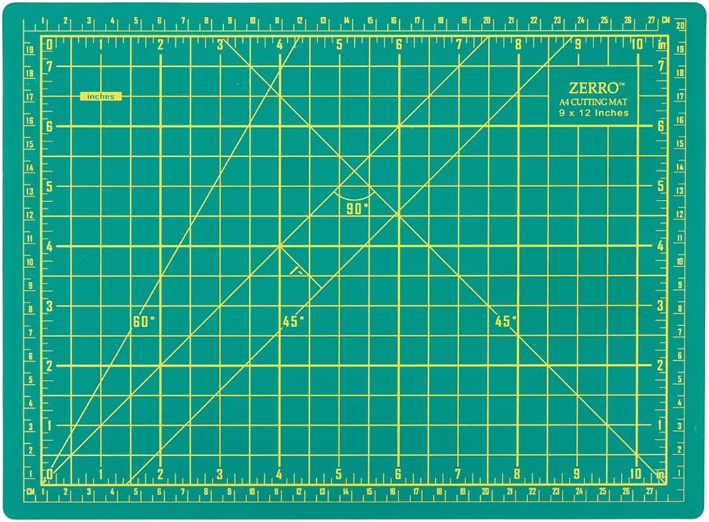 ZERRO Cutting Mat, Self Healing Rotary Cutting Mat 12" x 9" Professional Double-Sided Thick Non-Slip Mat for Quilting Sewing Crafts Art Projects (A4)