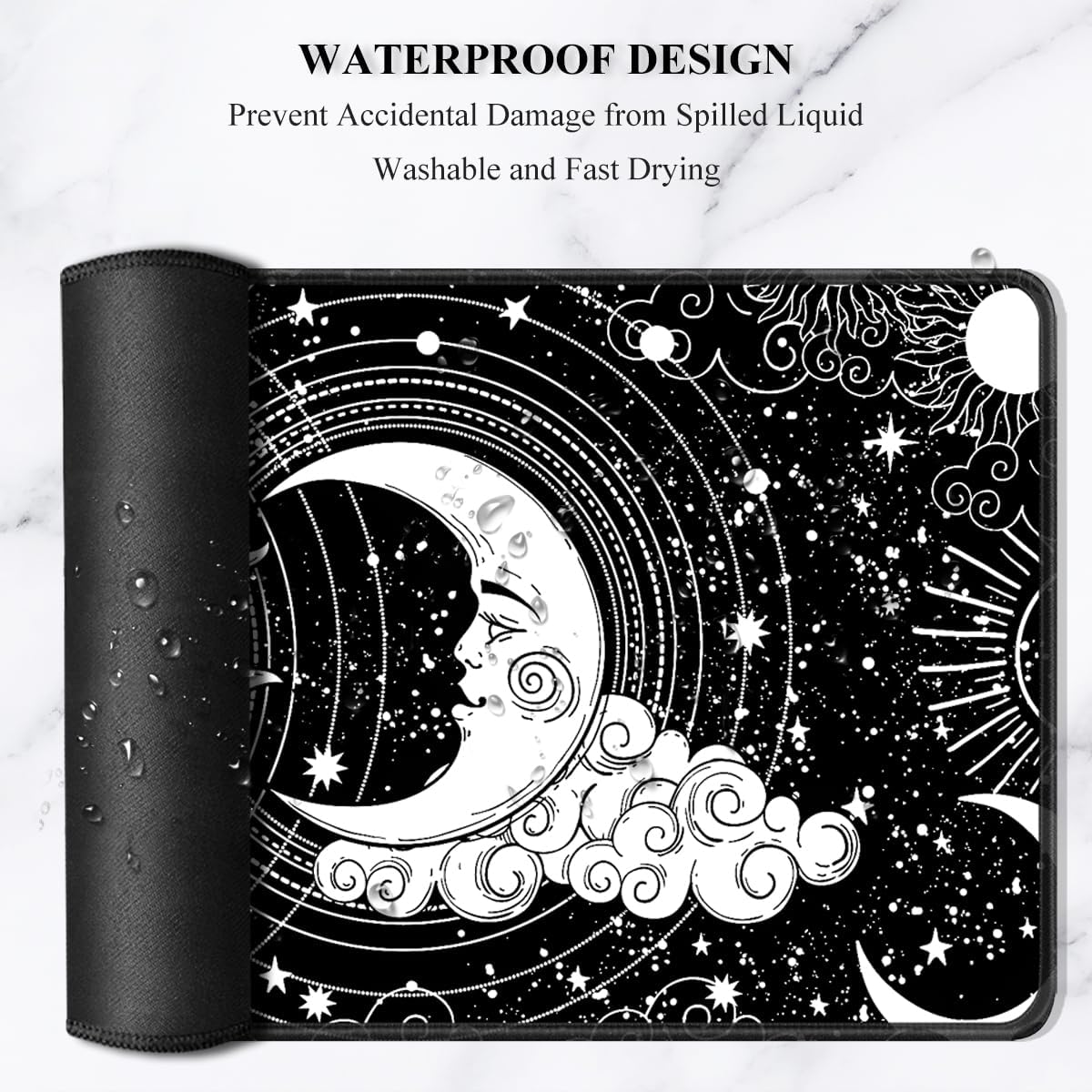 Auhoahsil Large Mouse Pad, XXL Gaming Mousepad, Desk Mat for Desktop, Thick Rubber, Big & Long Size, Stitched Edges, Full Desk Pad for Laptop & Computer, Extended 31.5 x 11.8 in, Magic Astrology