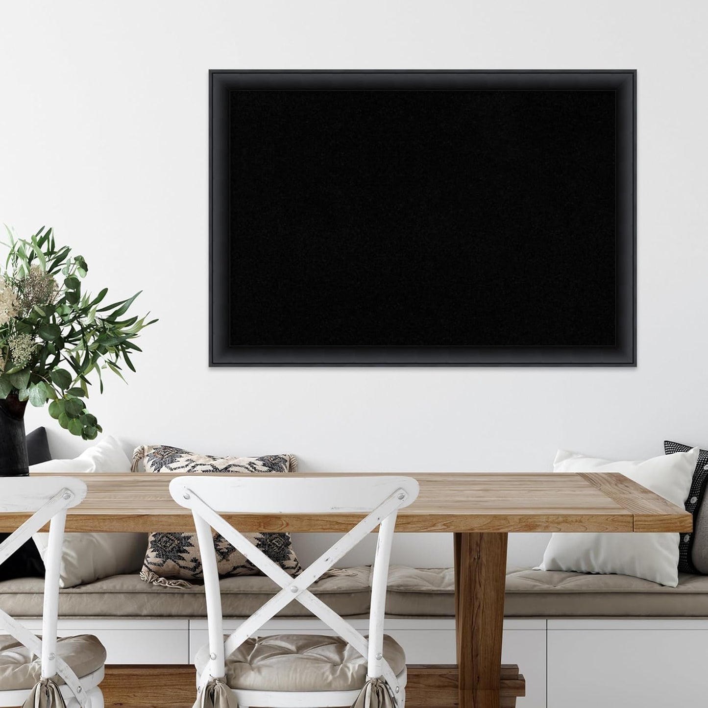 Amanti Art Black Cork Board for Wall, 27x39 Vision Board with Black Wood Frame, Large Corkboard Office Decor for Home Organization, Modern Corkboard Pinboard to Display Items for Home Organization in