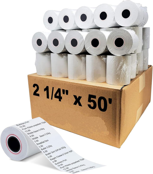 MFLABEL 2 1/4" x 50' Thermal Paper Cash Register POS Receipt Paper Credit Card Paper300 Rolls